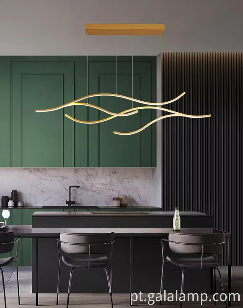 Sleek Wave LED Hanging Lamp